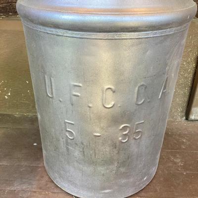 LOT 56: Vintage Hershey Farms Metal Milk Can