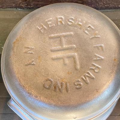 LOT 56: Vintage Hershey Farms Metal Milk Can