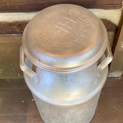 LOT 56: Vintage Hershey Farms Metal Milk Can