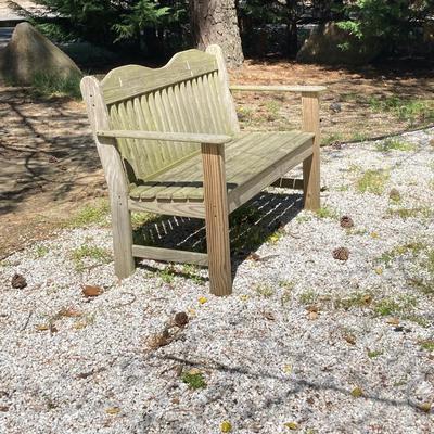 LOT 57: Wooden Outdoor Two Seat Garden Bench