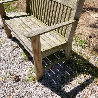 LOT 57: Wooden Outdoor Two Seat Garden Bench