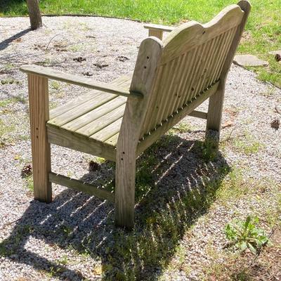 LOT 57: Wooden Outdoor Two Seat Garden Bench