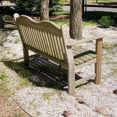 LOT 57: Wooden Outdoor Two Seat Garden Bench