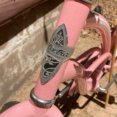 LOT 61: Women’s Pink Electra Bicycle, Girls Purple Kent Tiki Bay Bicycles and Child’s Helmet