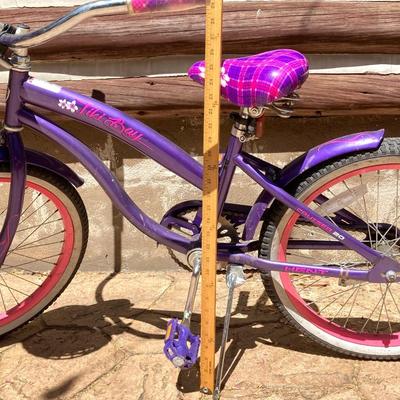 LOT 61: Women’s Pink Electra Bicycle, Girls Purple Kent Tiki Bay Bicycles and Child’s Helmet