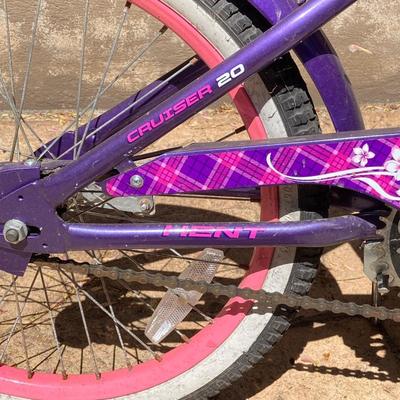 LOT 61: Women’s Pink Electra Bicycle, Girls Purple Kent Tiki Bay Bicycles and Child’s Helmet