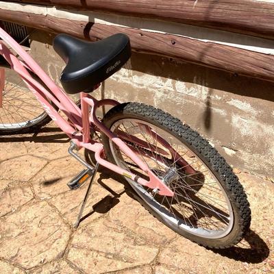 LOT 61: Women’s Pink Electra Bicycle, Girls Purple Kent Tiki Bay Bicycles and Child’s Helmet