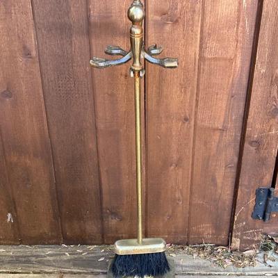 LOT 62: Vintage Brass Fireplace Tool Set with Stand