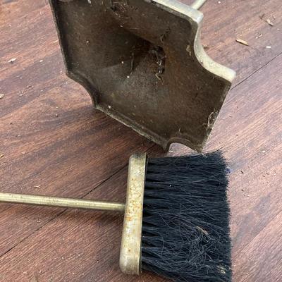 LOT 62: Vintage Brass Fireplace Tool Set with Stand