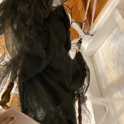 LOT 64: Scary Halloween Skeleton/Reaper on a Swing Indoor/Outdoor Decoration