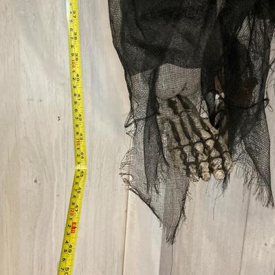 LOT 64: Scary Halloween Skeleton/Reaper on a Swing Indoor/Outdoor Decoration
