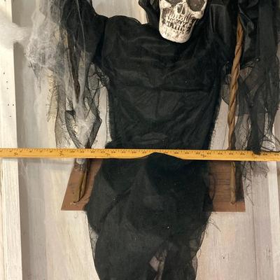 LOT 64: Scary Halloween Skeleton/Reaper on a Swing Indoor/Outdoor Decoration