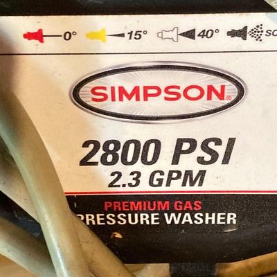 LOT 68: Simpson 2800 PSI Gas Pressure Washer with Honda Motor