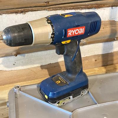LOT 73: Assortment of Ryobi Power Tools 0 Drill, Weed Wacker, Saw, Includes Battery and Charger