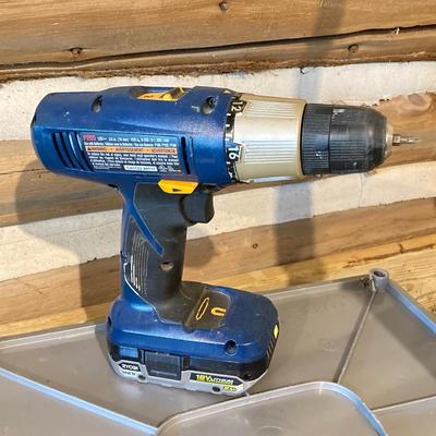 LOT 73: Assortment of Ryobi Power Tools 0 Drill, Weed Wacker, Saw, Includes Battery and Charger
