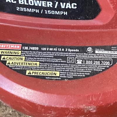 LOT 74: Craftsman Electric Leaf Blower with Cord