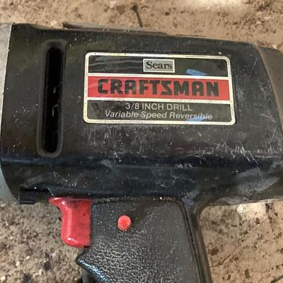 LOT 76: Craftsman Electric Drills, Tool Bag, Bits and Assorted Hand Tools