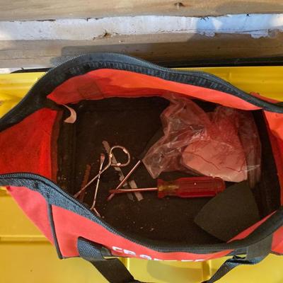 LOT 76: Craftsman Electric Drills, Tool Bag, Bits and Assorted Hand Tools