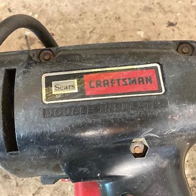 LOT 76: Craftsman Electric Drills, Tool Bag, Bits and Assorted Hand Tools