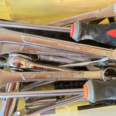 LOT 76: Craftsman Electric Drills, Tool Bag, Bits and Assorted Hand Tools