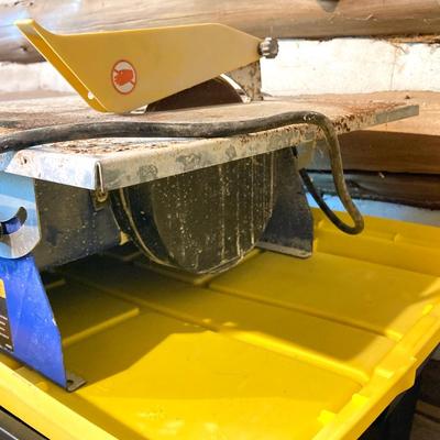 LOT 77: DEP Portable Tile Saw, Drill Master Circular Saw , Hyper Tough Jigsaw and Two (2) Hand Saws