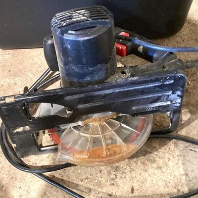 LOT 77: DEP Portable Tile Saw, Drill Master Circular Saw , Hyper Tough Jigsaw and Two (2) Hand Saws