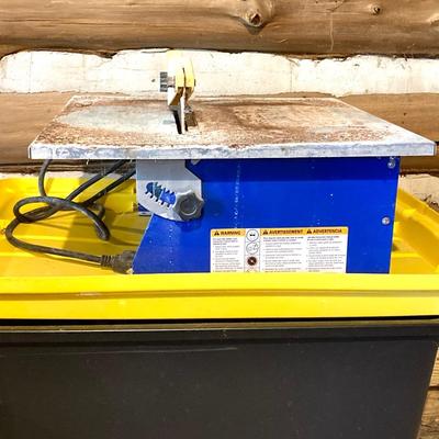 LOT 77: DEP Portable Tile Saw, Drill Master Circular Saw , Hyper Tough Jigsaw and Two (2) Hand Saws