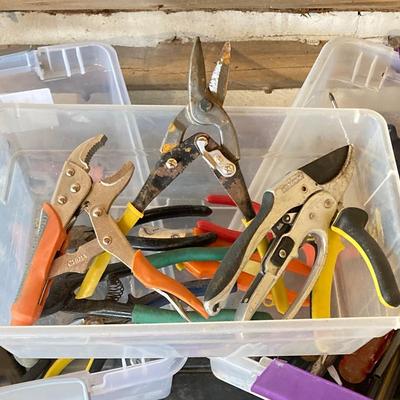 LOT 80: Stanley Tool Box, Pink Tool Belt and Assorted Tools