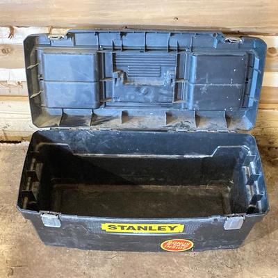 LOT 80: Stanley Tool Box, Pink Tool Belt and Assorted Tools