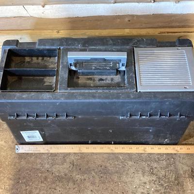 LOT 80: Stanley Tool Box, Pink Tool Belt and Assorted Tools