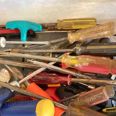 LOT 80: Stanley Tool Box, Pink Tool Belt and Assorted Tools