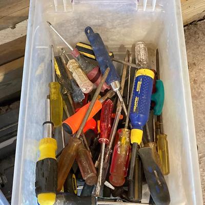 LOT 80: Stanley Tool Box, Pink Tool Belt and Assorted Tools
