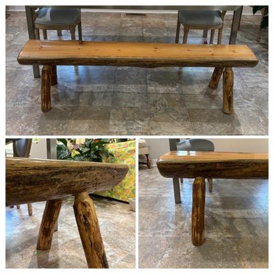 LOT 86: Custom Handmade Log Bench