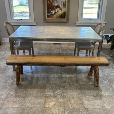 LOT 86: Custom Handmade Log Bench