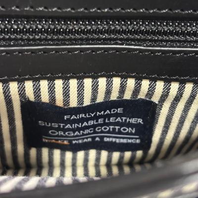 LOT 93: O My Bag Sustainable Black Leather Purse Organic Cotton Lining a