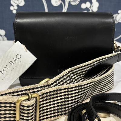 LOT 93: O My Bag Sustainable Black Leather Purse Organic Cotton Lining a