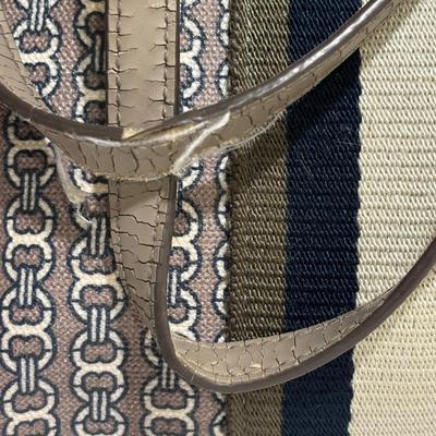LOT 101: Tory Burch Leather and Cloth Purse and Ava Rose Green Clutch Bag