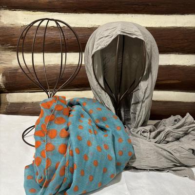 LOT 103: Collection of Fashion Scarfs and Scarf Holder and Unopened Tights
