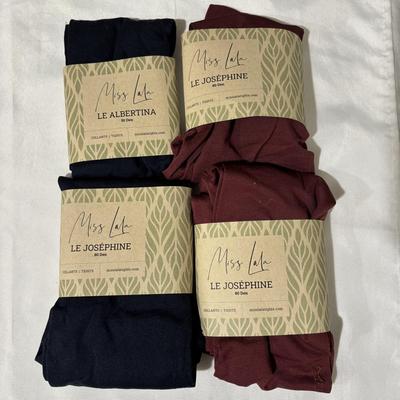 LOT 103: Collection of Fashion Scarfs and Scarf Holder and Unopened Tights