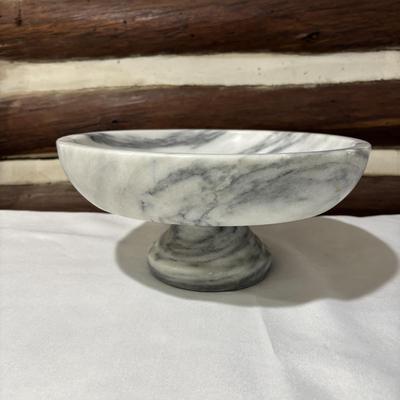 LOT 105: Four (4) Piece Ceramic Condiment / Relish Dish with Metal Rack, Crate & Barrel Marbles Compote and More