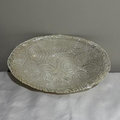 LOT 106: Lenox Organics Beaded Wave Chip and Dip Set In Original Box, Brass Candlesticks Metal Bowl