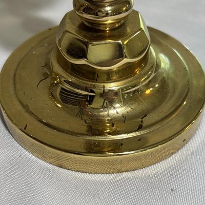 LOT 106: Lenox Organics Beaded Wave Chip and Dip Set In Original Box, Brass Candlesticks Metal Bowl