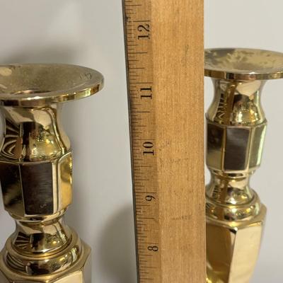 LOT 106: Lenox Organics Beaded Wave Chip and Dip Set In Original Box, Brass Candlesticks Metal Bowl