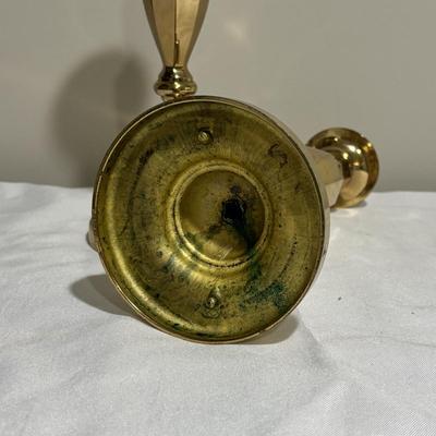 LOT 106: Lenox Organics Beaded Wave Chip and Dip Set In Original Box, Brass Candlesticks Metal Bowl