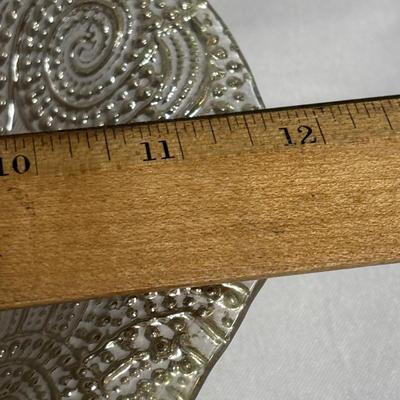 LOT 106: Lenox Organics Beaded Wave Chip and Dip Set In Original Box, Brass Candlesticks Metal Bowl