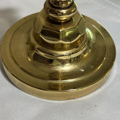 LOT 106: Lenox Organics Beaded Wave Chip and Dip Set In Original Box, Brass Candlesticks Metal Bowl