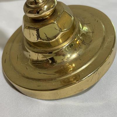LOT 106: Lenox Organics Beaded Wave Chip and Dip Set In Original Box, Brass Candlesticks Metal Bowl