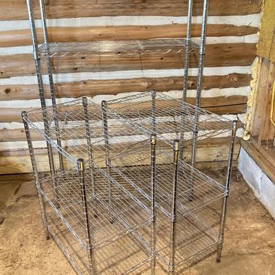 LOT 109: Set of Three HDX NSF Metal Wire Shelves / Racks