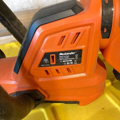 LOT 110: Pneumatic Air Nail Gun, Max Lander Battery Power Cordless Hedge Trimmer, and Electric Paint Spray Gun