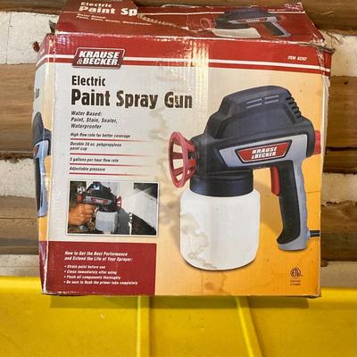 LOT 110: Pneumatic Air Nail Gun, Max Lander Battery Power Cordless Hedge Trimmer, and Electric Paint Spray Gun